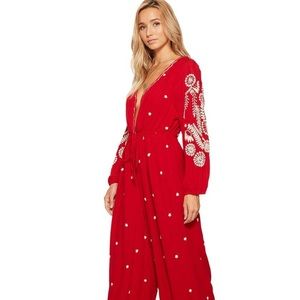 Free People Embroidery Jumpsuit NWOT